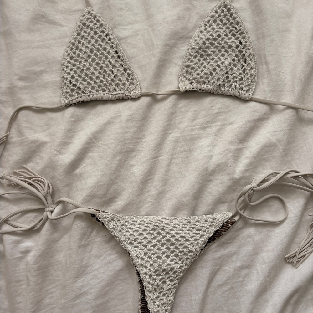 Acacia Swimwear Striped Bikini in White